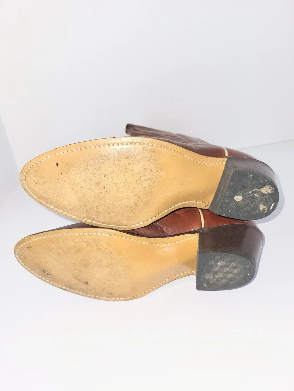 Vintage acme Cowboy Boots 1970's Genuine Leather Western Flame 7 C - Picture 8 of 16